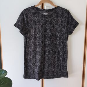Athleta Daily Printed Tee S Snake Black